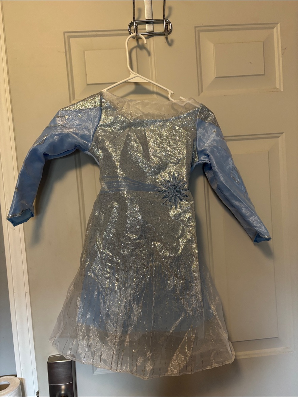 Girls Sparkle Blue Elsa Princess Costume Dress